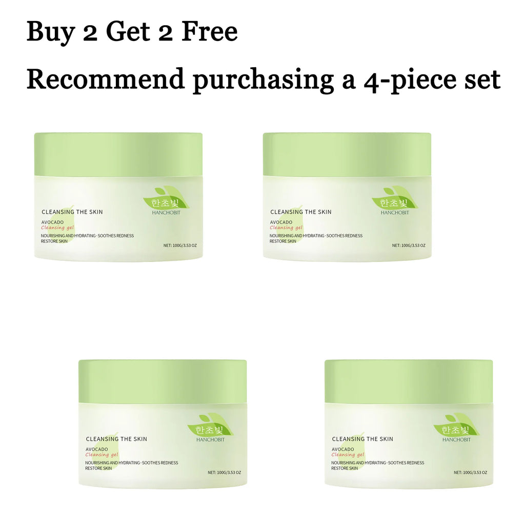 100g Avocado Makeup Remover Gel Gentle Dissolve Makeup Cleaning Pore Non-tight Refreshing Soothing Redness Face Makeup Remover Oasis Select 4 pcs United States