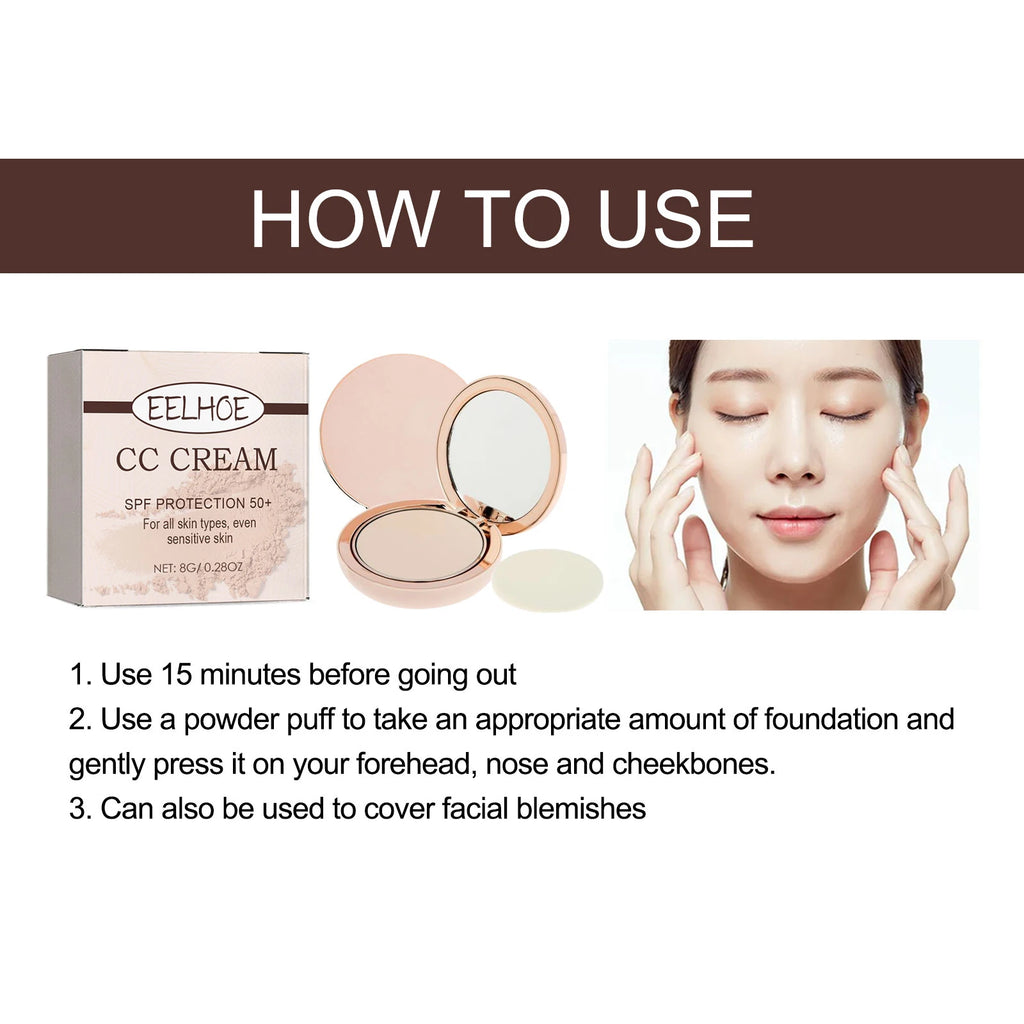 8G Sunscreen CC Cream Lightweight Non-greasy Natural Coverage Blemishes Long Lasting Matte Oil Control Smoothing Face Makeup Oasis Select