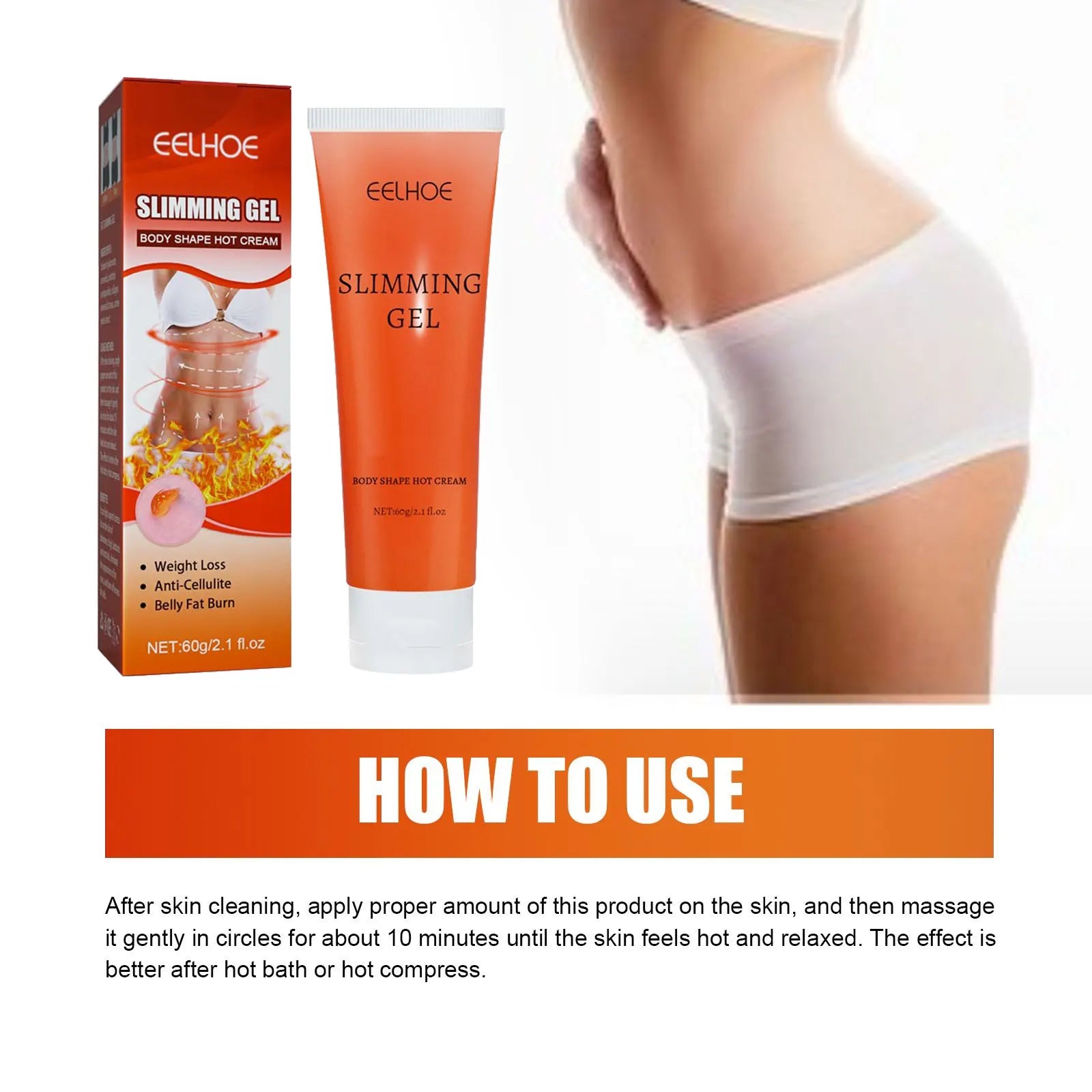 Fat Slimming Gel Firming Skin Tightening Cellulite Remove for Abdomen Waist Weight Loss Massage Beauty Health Body Shaping Cream Oasis Select