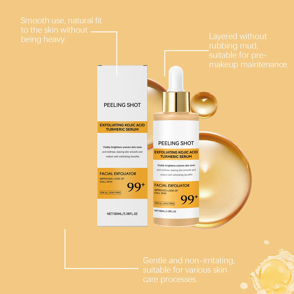 100ML Turmeric Kojic Acid Face Serum Gentle Moisturizing Nourishing Improve Skin Texture Refreshing Non-sticky Smooth Face Serum Oasis Select