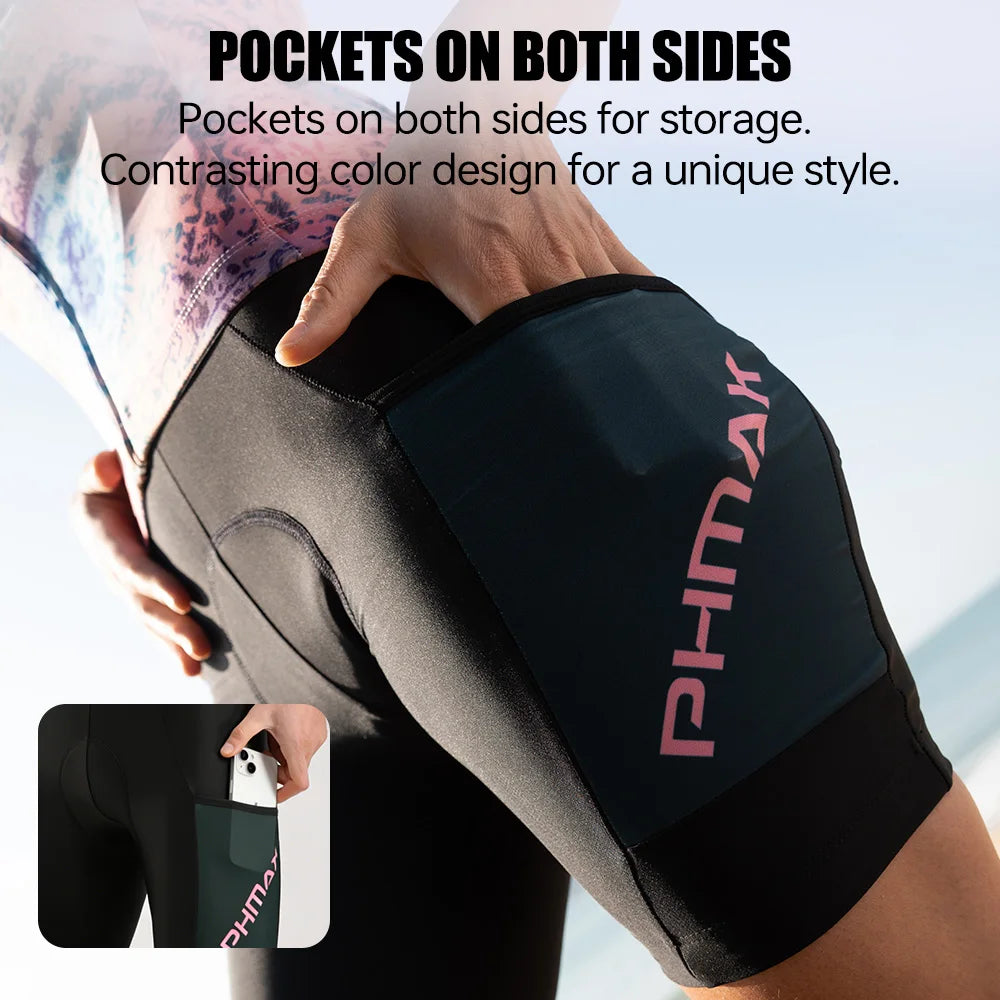 PHMAX Women's Cycling Shorts 5D Gel Padded Road Bicycle Shorts Shock Absorption Quick Dry Summer Bike Shorts for long Distance Oasis Select