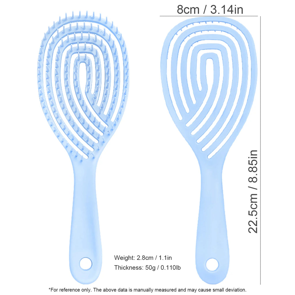 Anti-Static Hollow Rib Detangling Comb – Dry & Wet Hair Hair Detangling Comb Oasis Select 3100-Blue