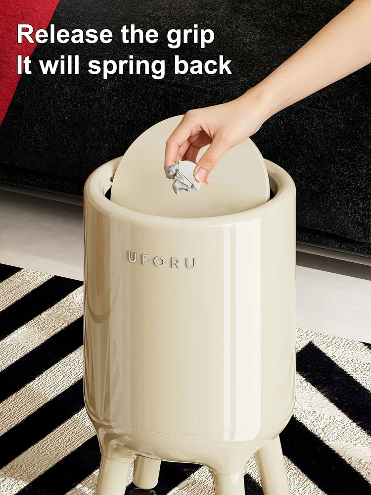 Trash can, large-capacity lidded wastebasket, stylish design, perfect for home decor, kitchen trash can, bathroom wastebasket Oasis Select