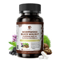 Lukaree 6-in-1 Wormwood Black Walnut Clove Capsules for Cleanse,Detox & Digestive Health with Pumpkin Seed 98% Absorption,Vegan Oasis Select 60pcs 5bottles United States