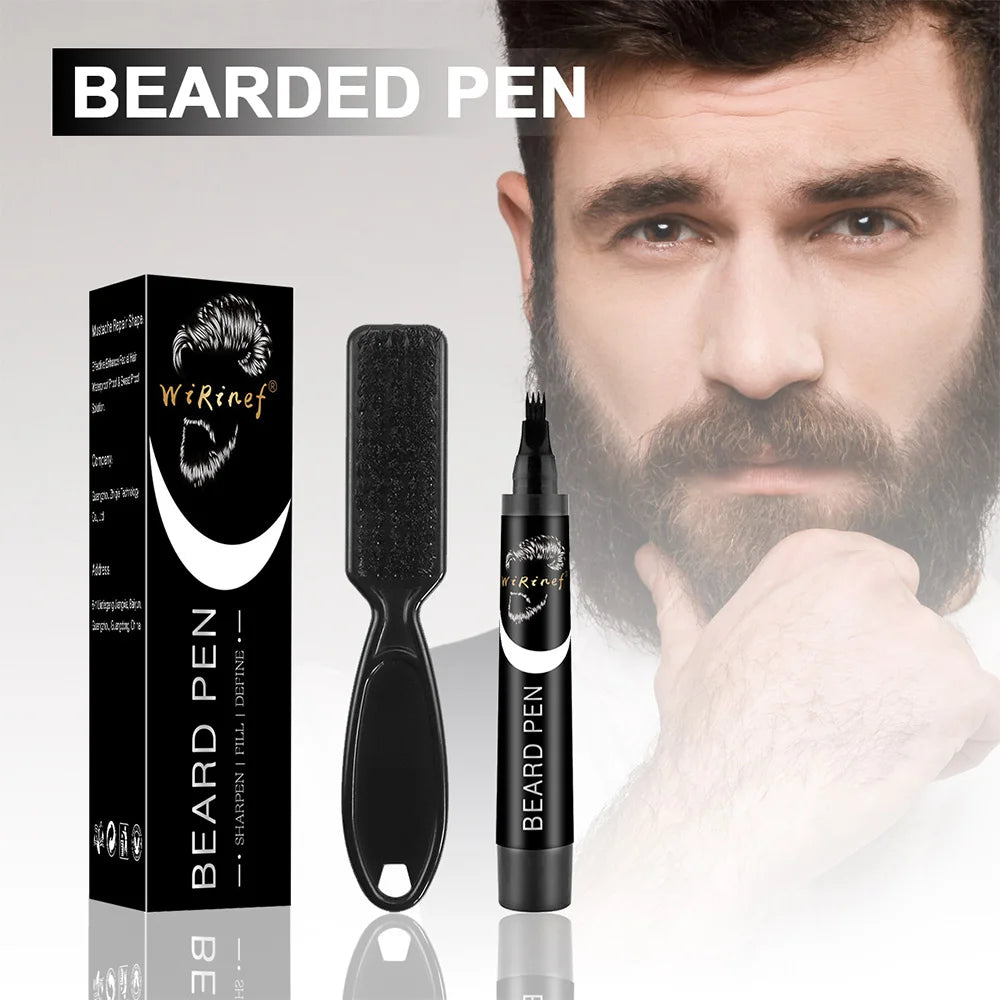 Beard Pen Filler Single Piece or Set Barber Styling Pencil Waterproof Black Hair Enhancer Brush Cosmetic Repair Tool Oasis Select