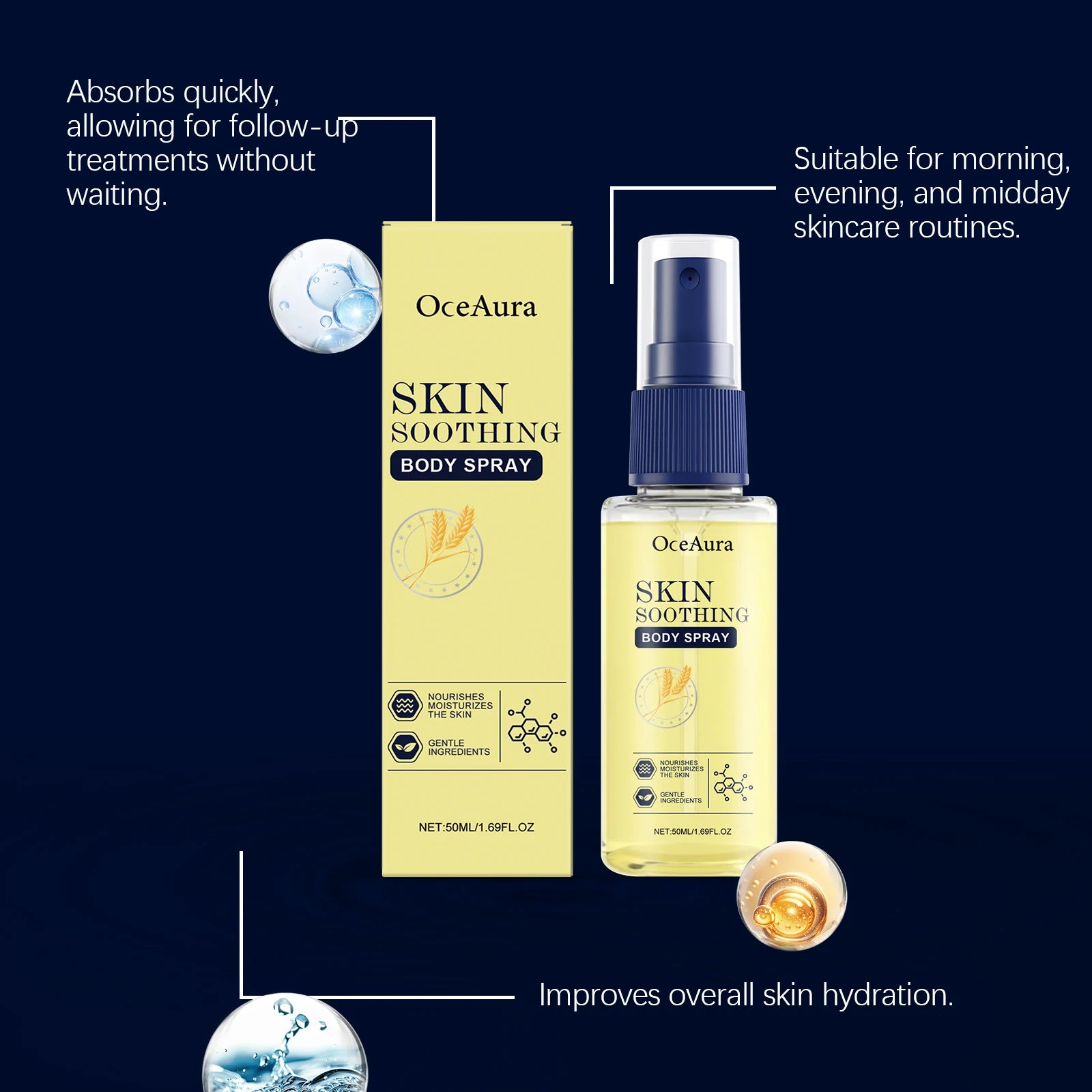 50ML Hydrating Face Care Spray Deep Nourishing Non-greasy Soothing Dry Skin Refreshing Relief Dry Itching for Daily Skin Care Oasis Select