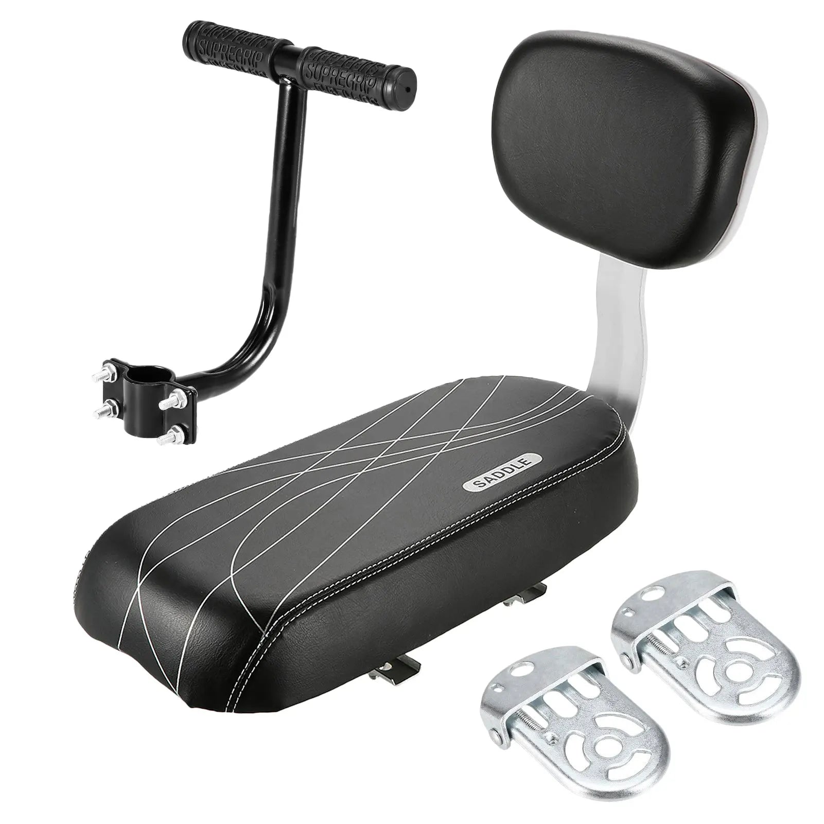 Child Bike Rear Seat Saddle With Handle Armrest Footrest Pedal Kid Bicycle Seat Mat Including Backrest For Cycling Bike Part Oasis Select