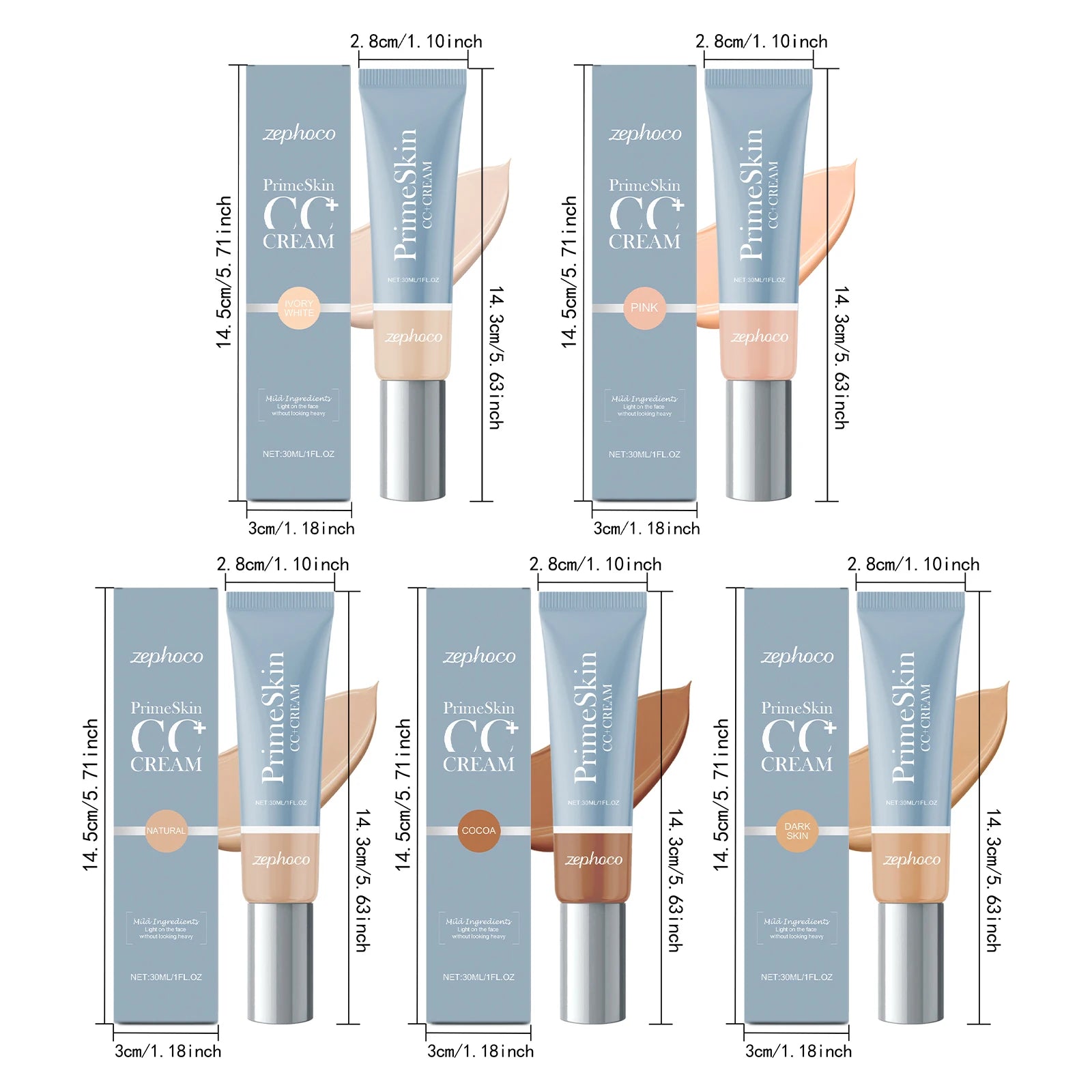 Multi Color Lightweight Liquid Foundation Hydrating Brightening Non-sticky Perfect Converage Reduce Redness Refreshing CC Cream Oasis Select