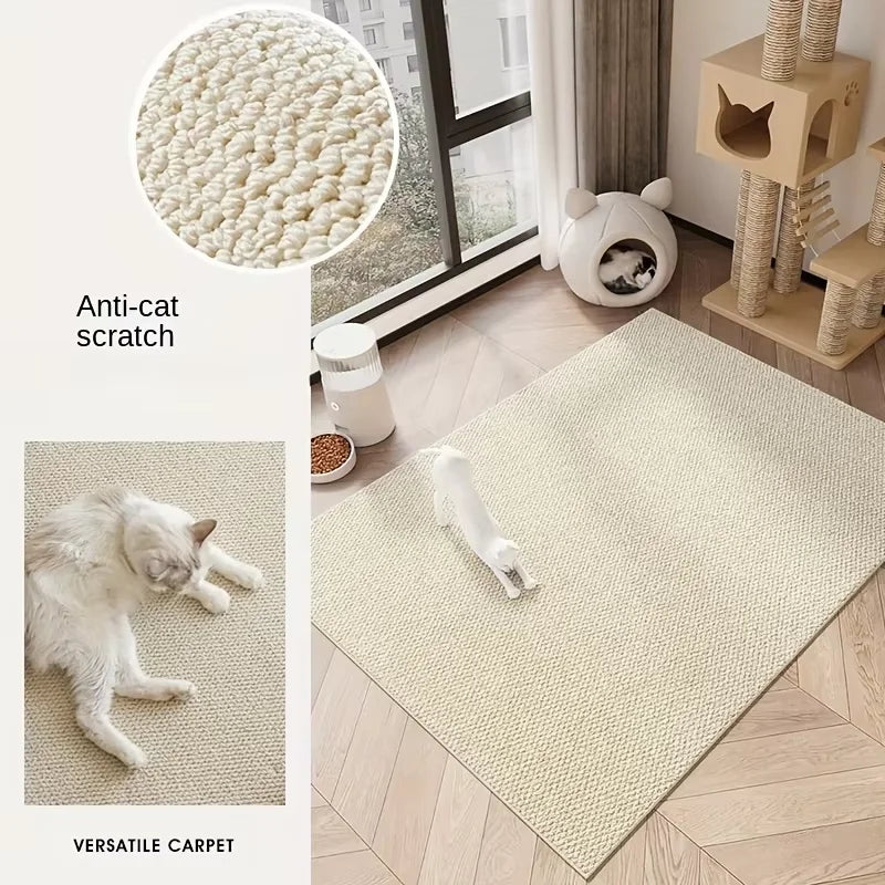 Imitation sisal cat scratching mat can be cut to size, non-slip, pineapple pattern, wear-resistant and scratching mat for cats Oasis Select off white 50cmX80cm