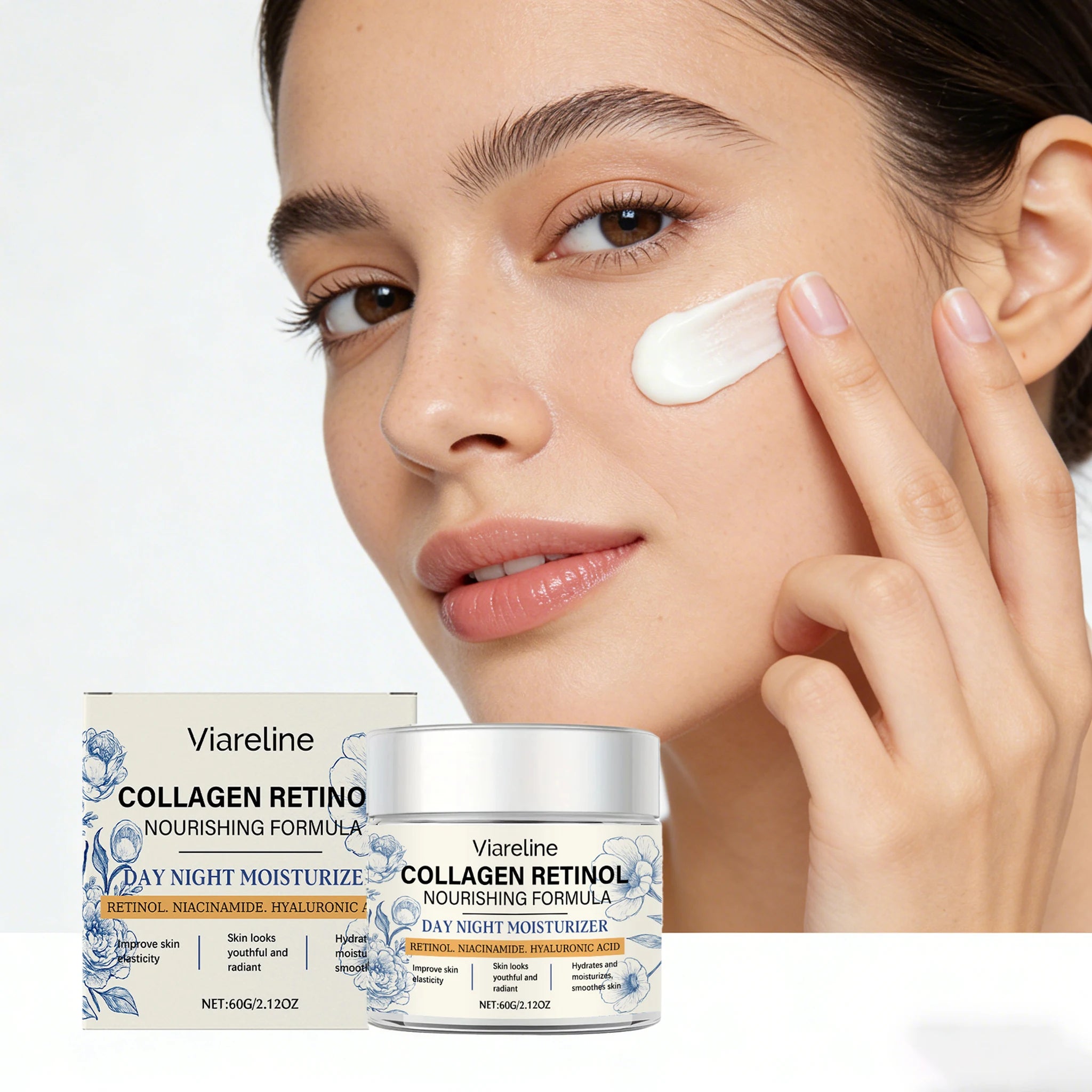 60G Retinol Face Cream Gentle Moisturizing Enhance Skin Elasticity Improve Smoothness Nourishing Anti-aging Glowing Facial Cream Oasis Select