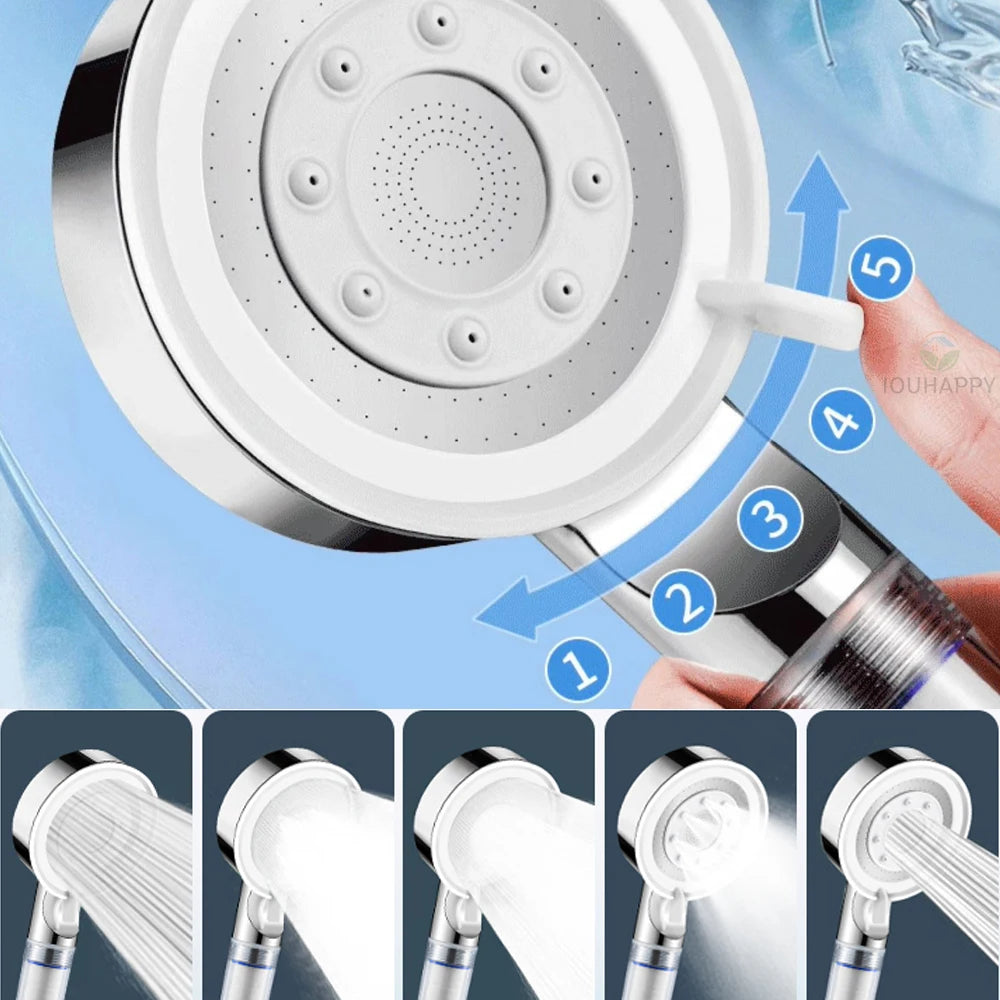 High Pressure Shower Head Set 5 Jet Modes Adjustable Shower Head with Filter Large Water Flow Spray Bathroom Accessories Oasis Select