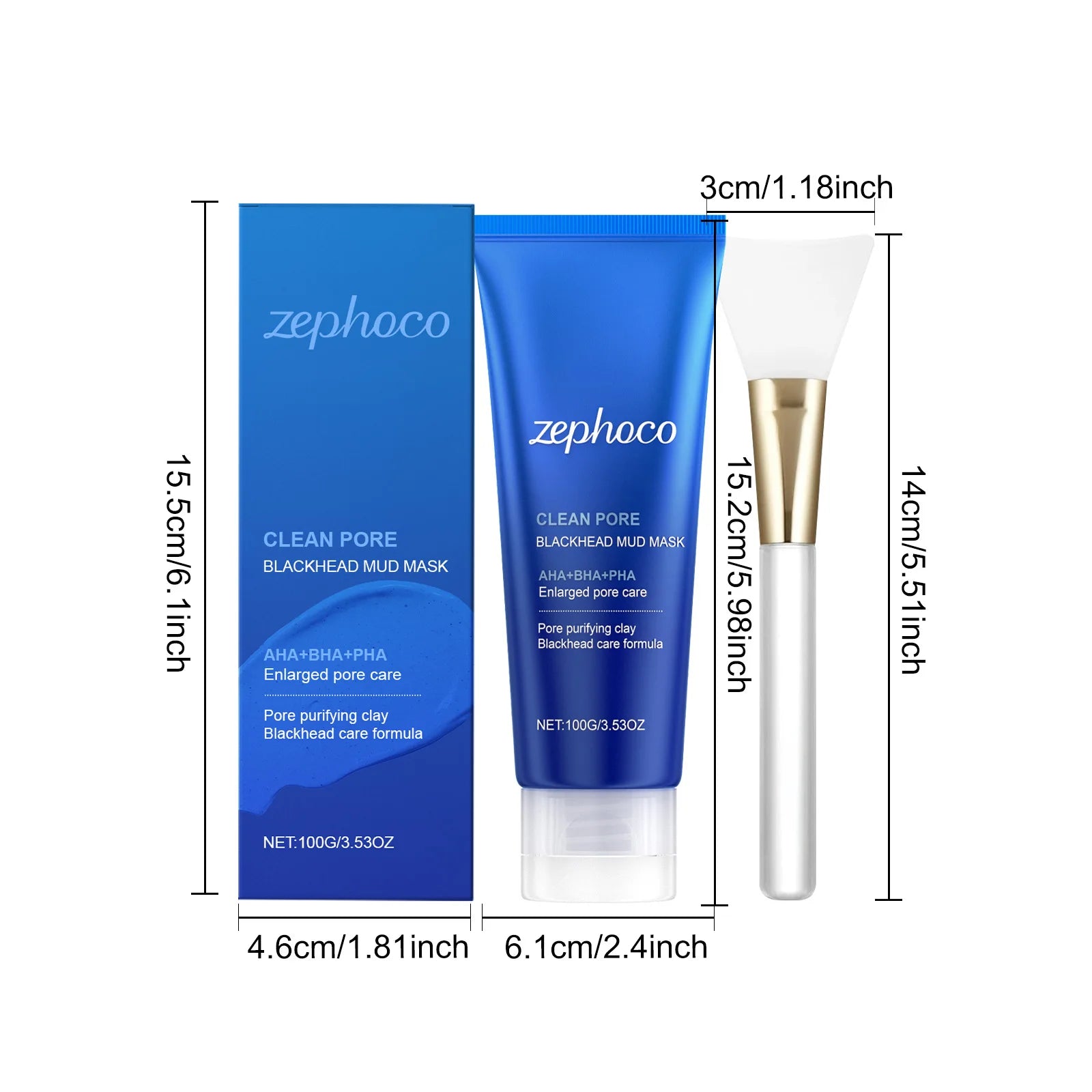 100g Face Blackhead Removal Clay Mask Gentle Cleaning Pores Oil Control Moisturizing Non-drying Refreshing Smooth Pore Purifying Oasis Select