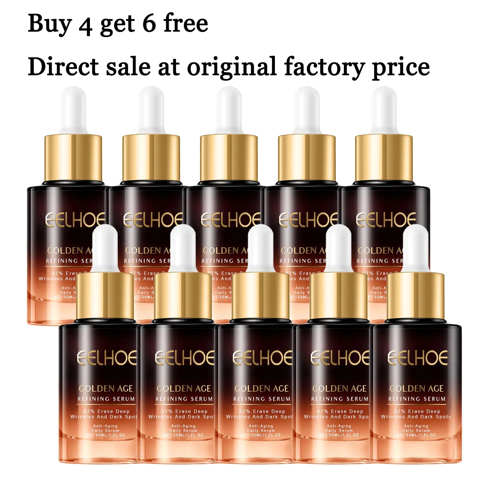 30ML Refining Face Serum Deep Moisturizing Fade Fine Lines Enhance Skin Elasticity Improve Firmness Rejuvenation Facial Serum Oasis Select 10 pcs United States