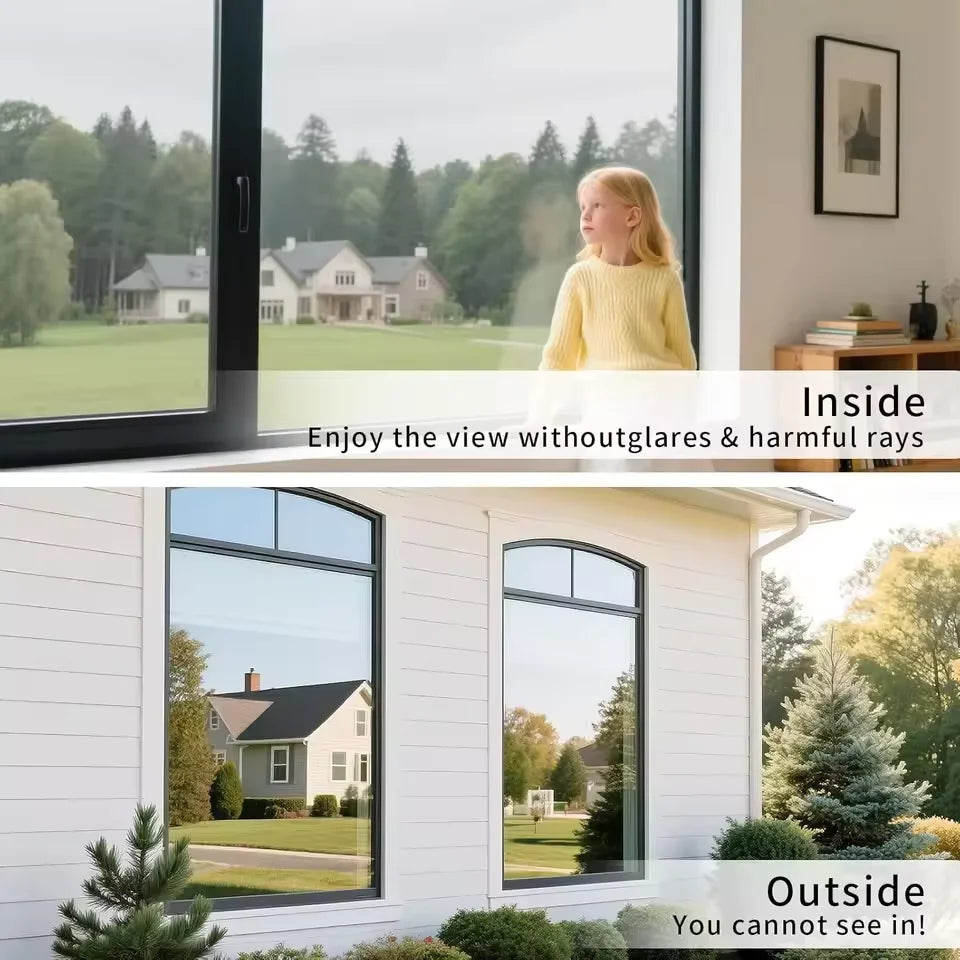One-Way Privacy Heat Insulation Window Film UV Protection Sunshade Reflective Glass Film Suitable For Home Balconies And Glass. Oasis Select