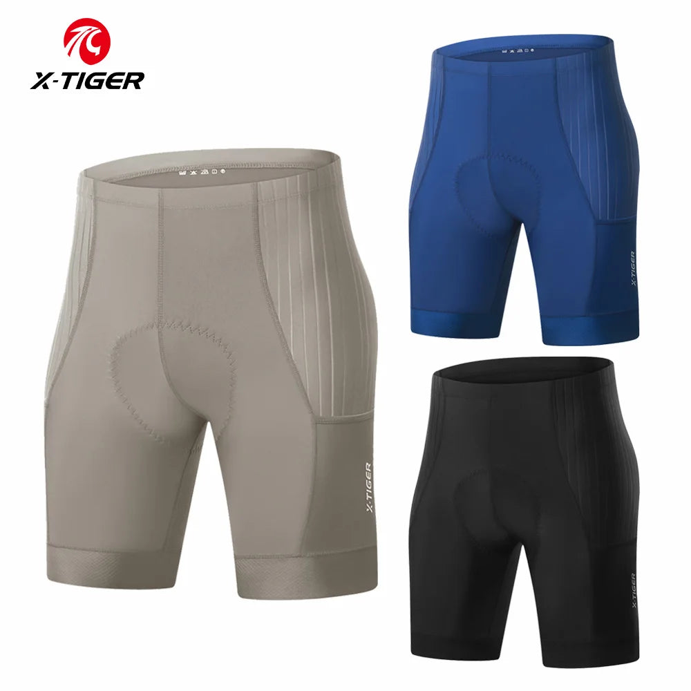 X-TIGER Men's Cycling Shorts Breathable Slim Fit Road Bike Shorts Shock Absorption Sponge Pad Summer Long Distance Riding Shorts Oasis Select