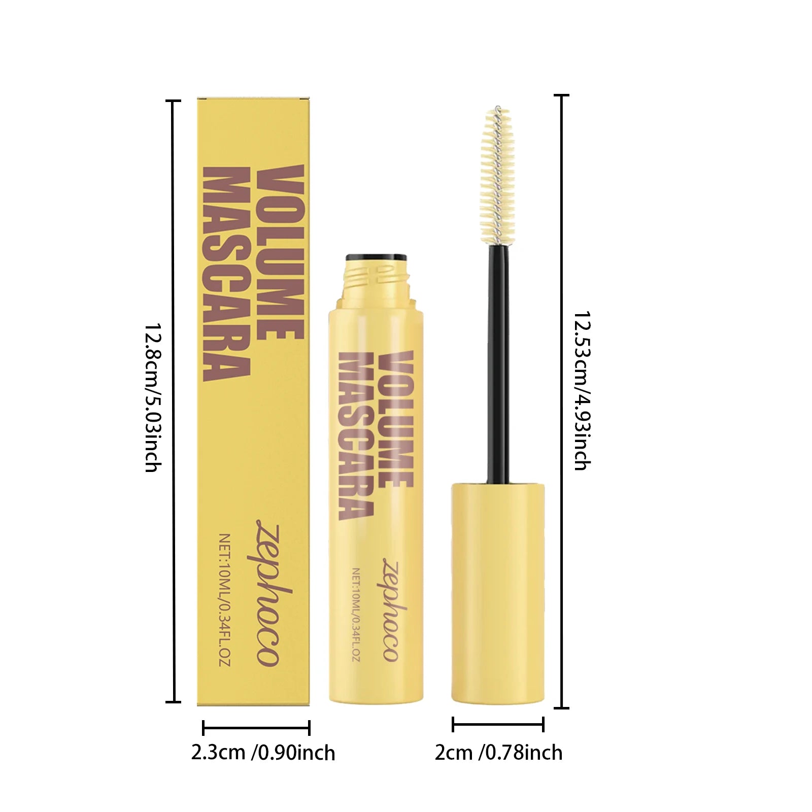 Zephoco Lengthening Mascara Waterproof Sweatproof Quick Dry Thickening Curling Volumizing Mascara Natural Long Eyelash Makeup Oasis Select