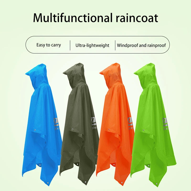 3-in-1 outdoor rain poncho is a waterproof multi-functional PU rain poncho suitable for hiking trekking camping and travel. Oasis Select
