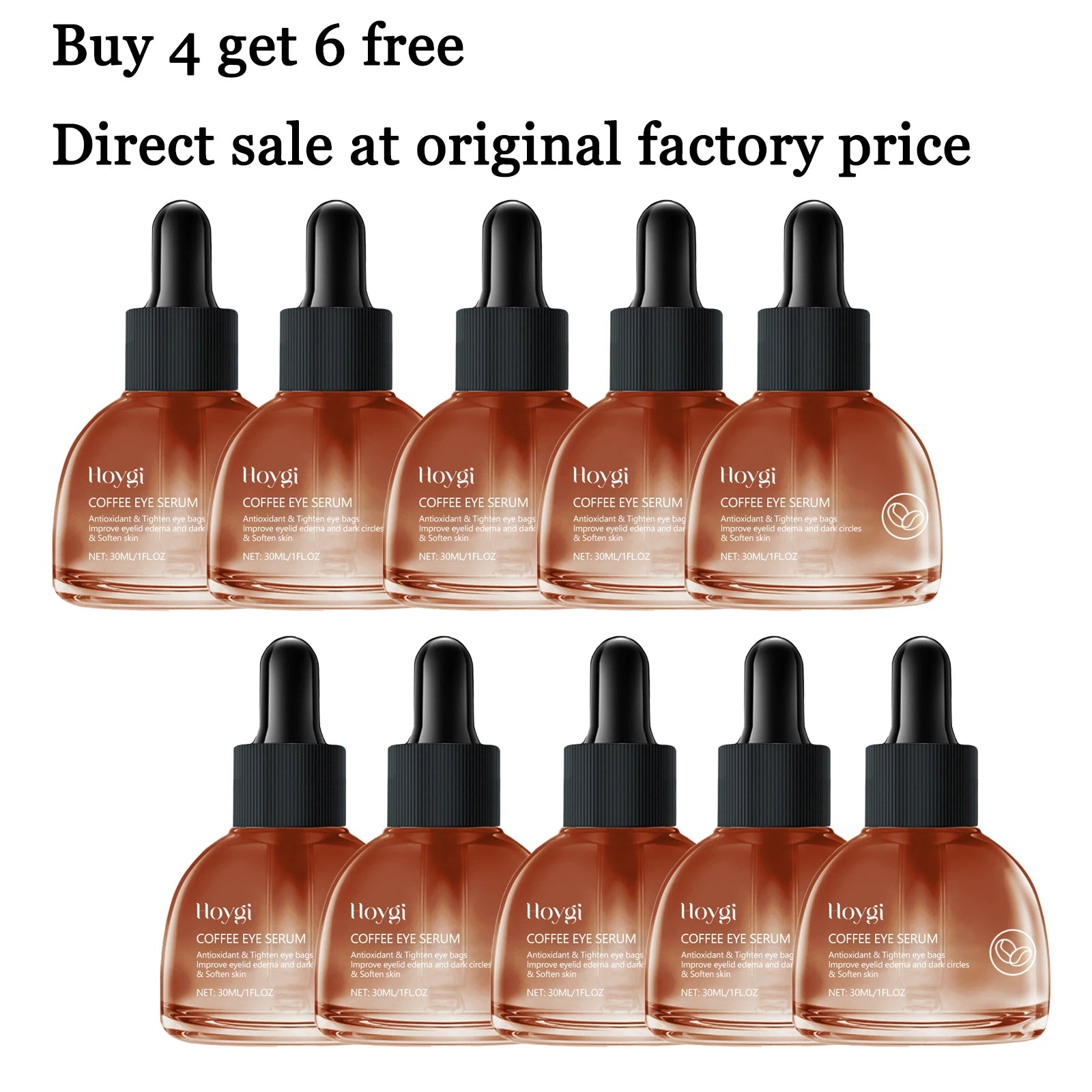 30ML Coffee Face Serum Deeep Moisturizing Reduce Dryness Fade Fine Lines Enhance Skin Elasticity Tightening Lifting Anti-oxidant Softening Eye Serum Oasis Select 10 pcs United States