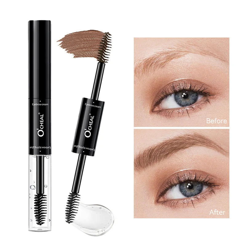 O'cheal 2 In 1 Mascara Double Head Black Curled Lashes Mascara Eyebrow Styling 3D Feathery Wild Brow Wax Eyebrows Brush Mascara Oasis Select