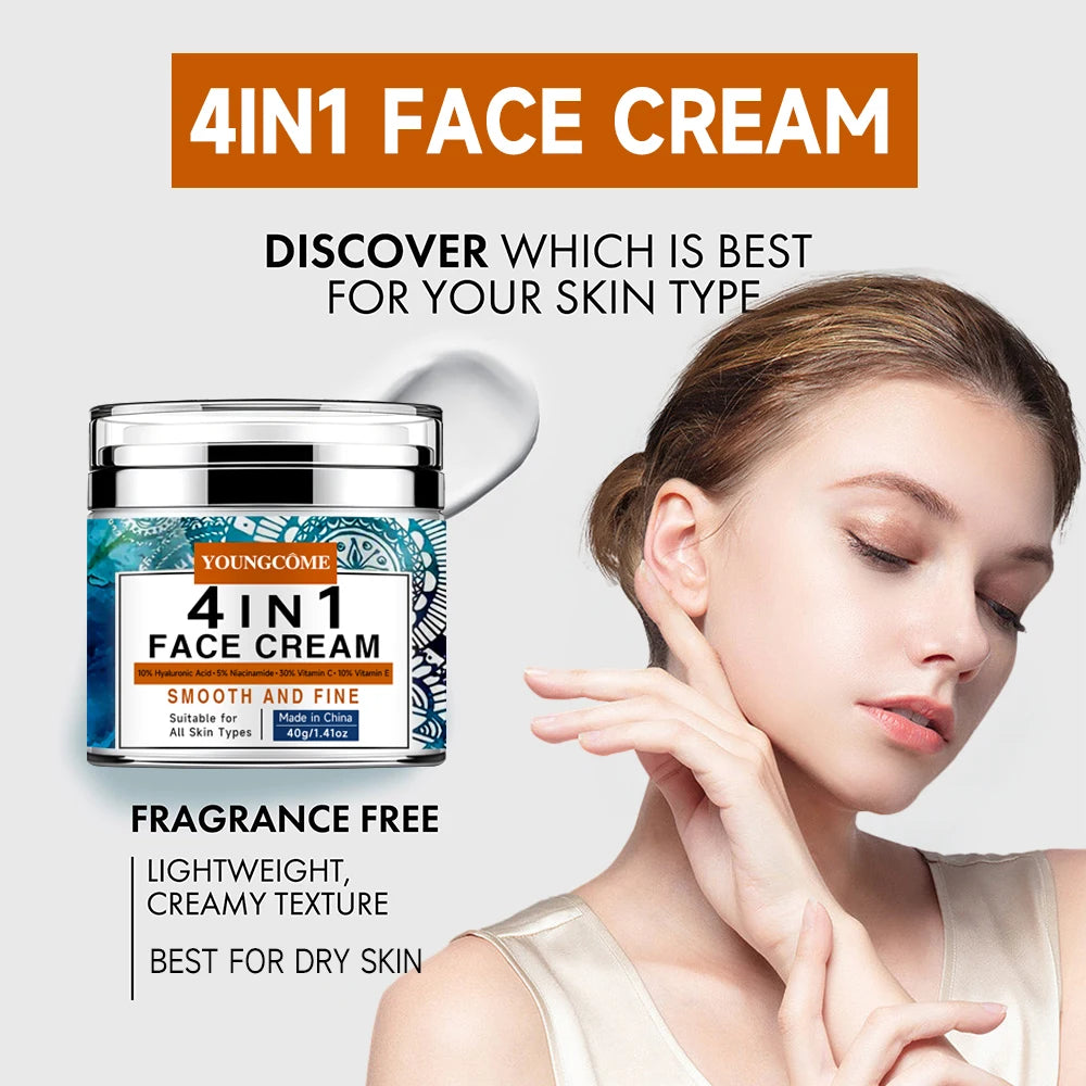 YOUNGCOME 4-in-1 Face Serum – Vitamin C, Niacinamide & Hyaluronic