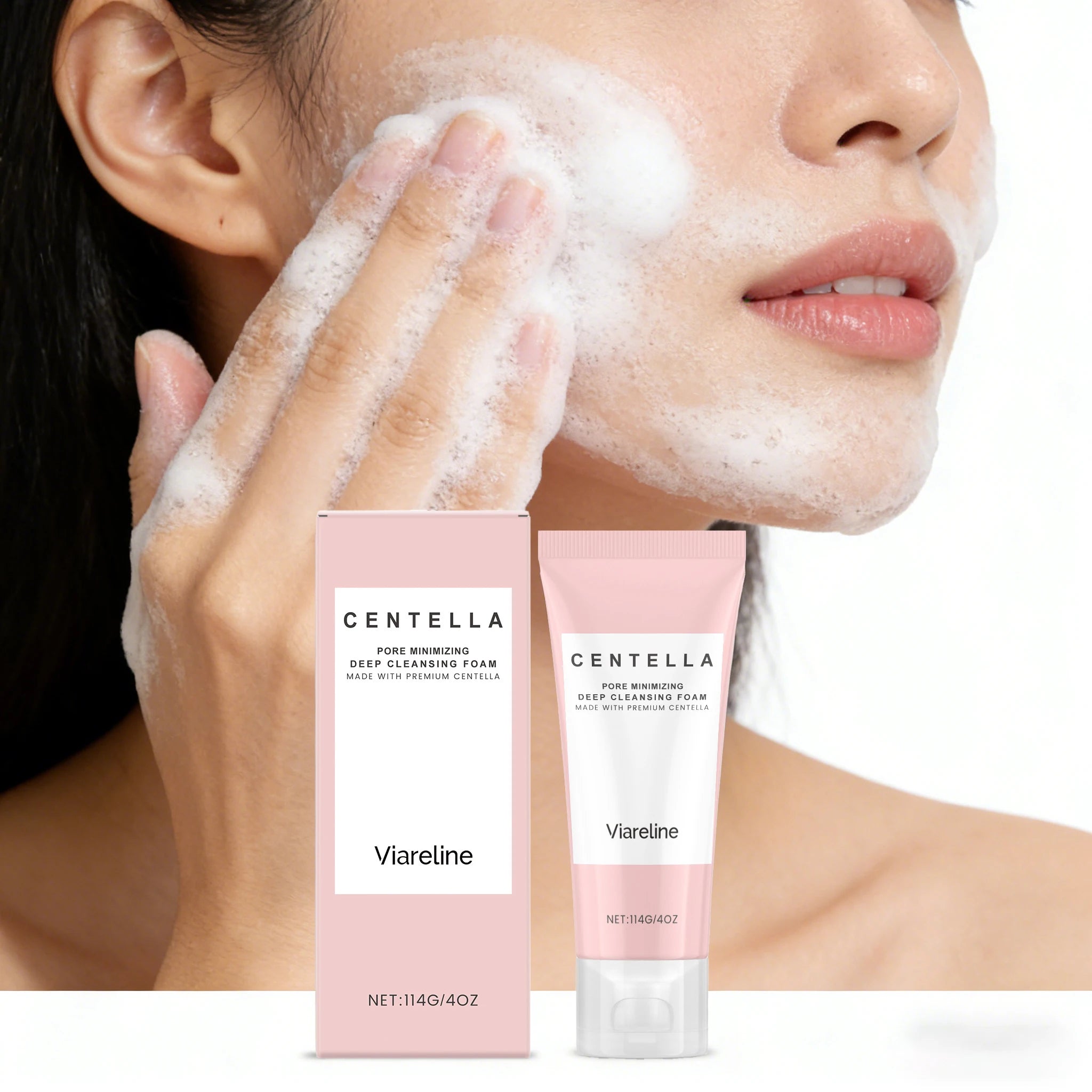 114g Centella Facial Cleaner Deep Cleaning Pore Dirts Moisturizing Soothing Redness No-Tight Smoothing Daily Face Cleaner Gel Oasis Select