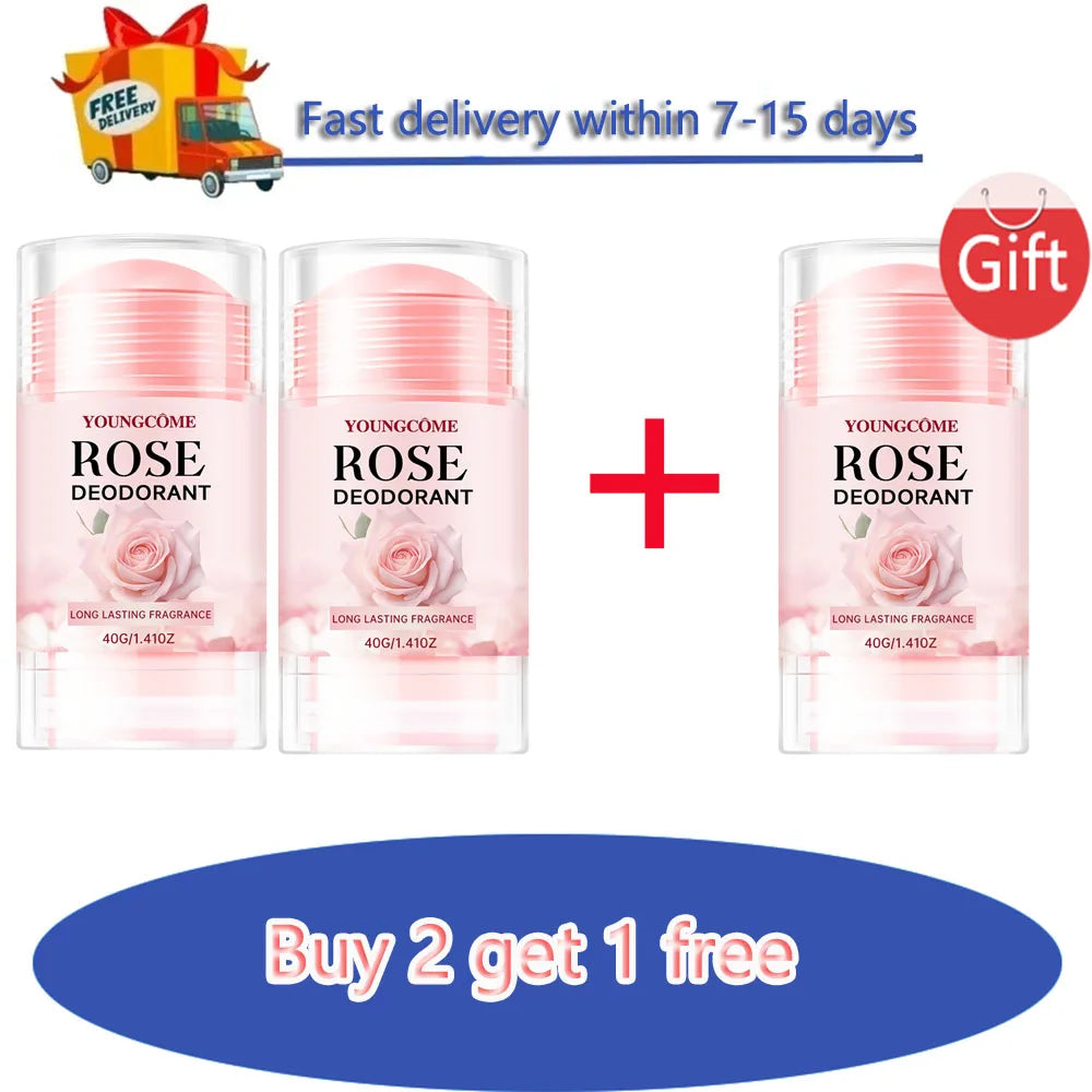 Pink Rose Essentials Deodorant Stick Long Lasting Fragrance Fragrance Oil Deodorant Cream Dating Aroma Perfume Cooling armpit Oasis Select Buy 2 get 1 free