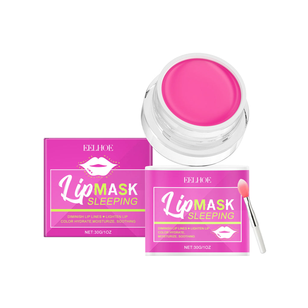 30g Pink Lip Sleeping Mask Gentle Cleaning Remove Dead Skin Reduce Dryness Anti-chapping Enhance Gloss Fade Fine Lines Non-sticky Lip Care Mask Oasis Select 30g United States