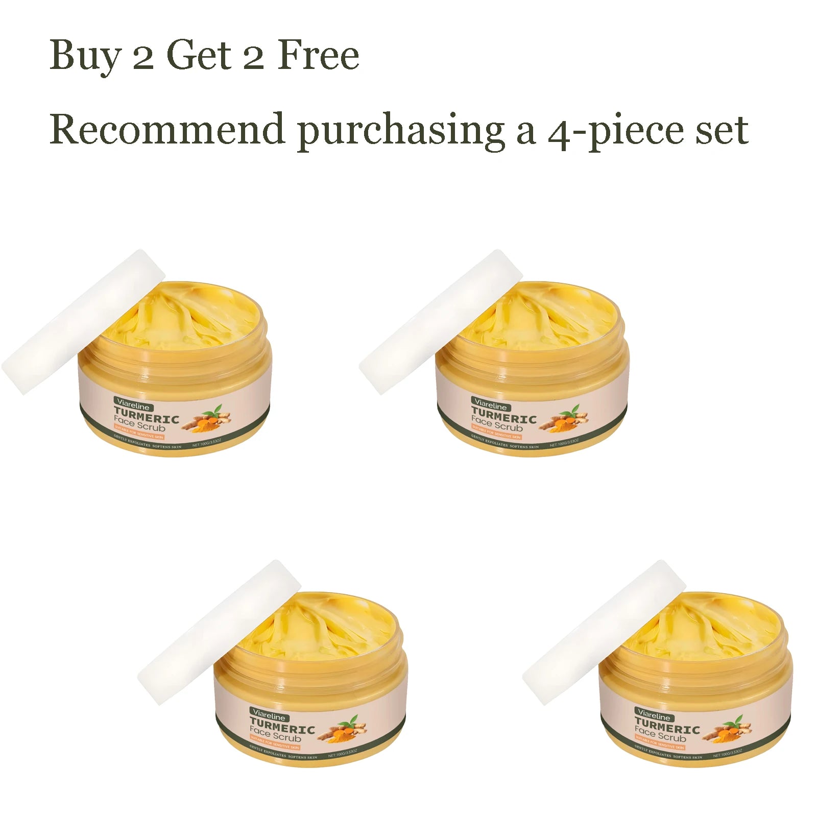 100G Turmeric Keratin Facial Scrub Gentle Cleaning Pore Exfoliating Dead Skin Enhance Smoothness Nourishing Softening Skin Scrub Oasis Select 4 pcs United States