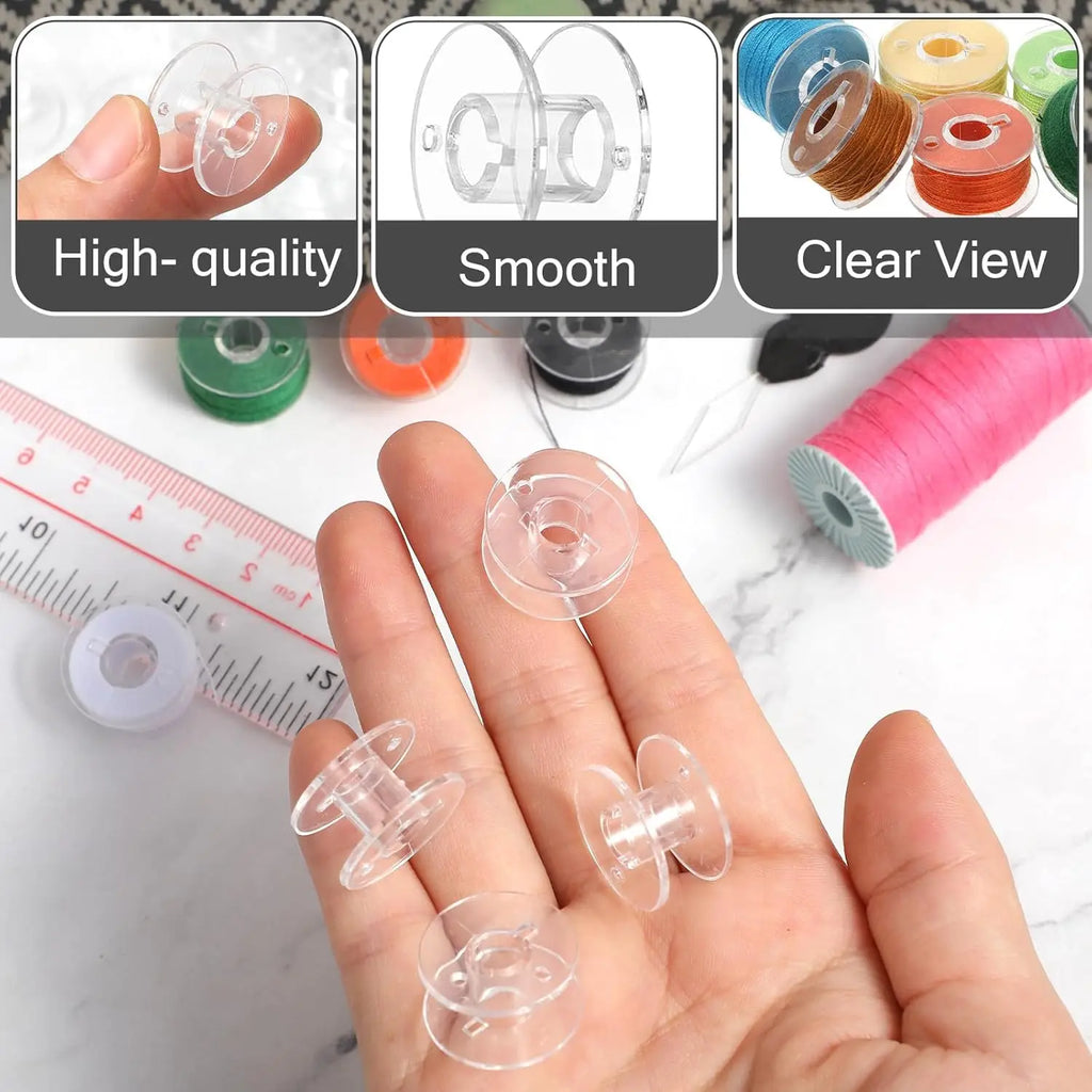 10/20/50pcs Clear Plastic Sewing Machine Bobbins SA156 Compatible with Brother Singer Embroidery Machines Oasis Select