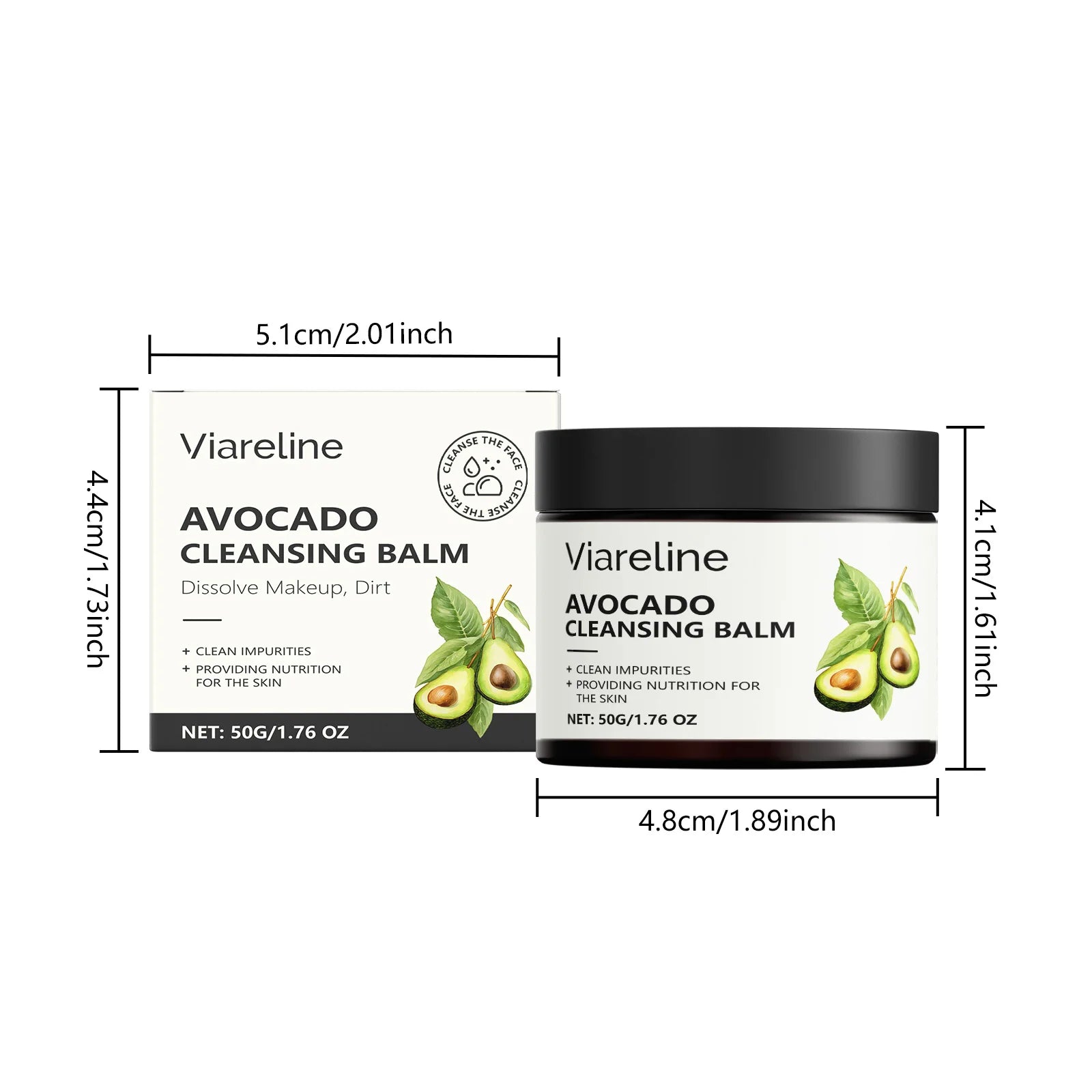 Viareline Makeup Remove Balm Gentle Cleaning Pore Dirts Moisturizing No-sticky Refreshing Enhance Smoothness Face Makeup Remover Oasis Select