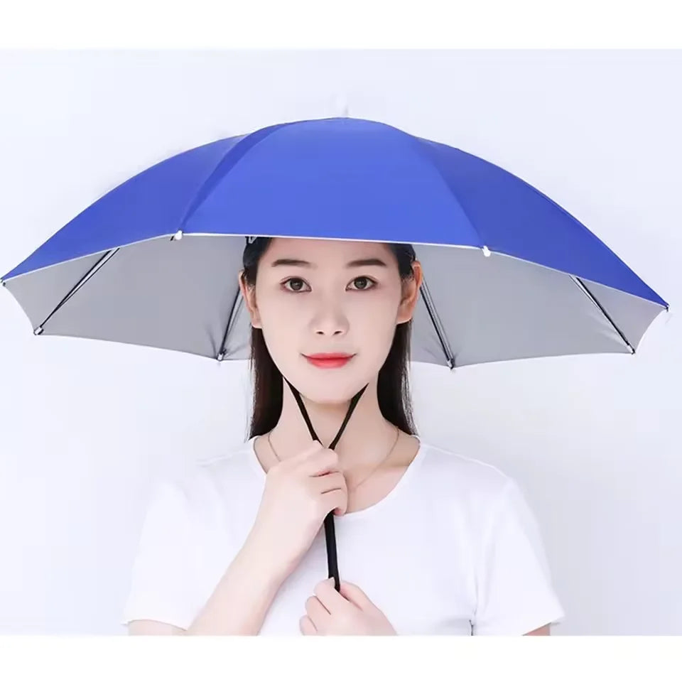 Head-Mounted Umbrella Hat Parasol Summer Rainproof Sunscreen Outdoor Fishing Climbing Umbrella Hat Head-Mounted Hat Oasis Select baolanse