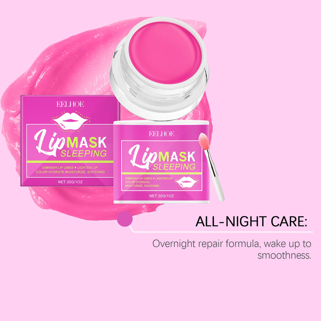 30g Pink Lip Sleeping Mask Gentle Cleaning Remove Dead Skin Reduce Dryness Anti-chapping Enhance Gloss Fade Fine Lines Non-sticky Lip Care Mask Oasis Select