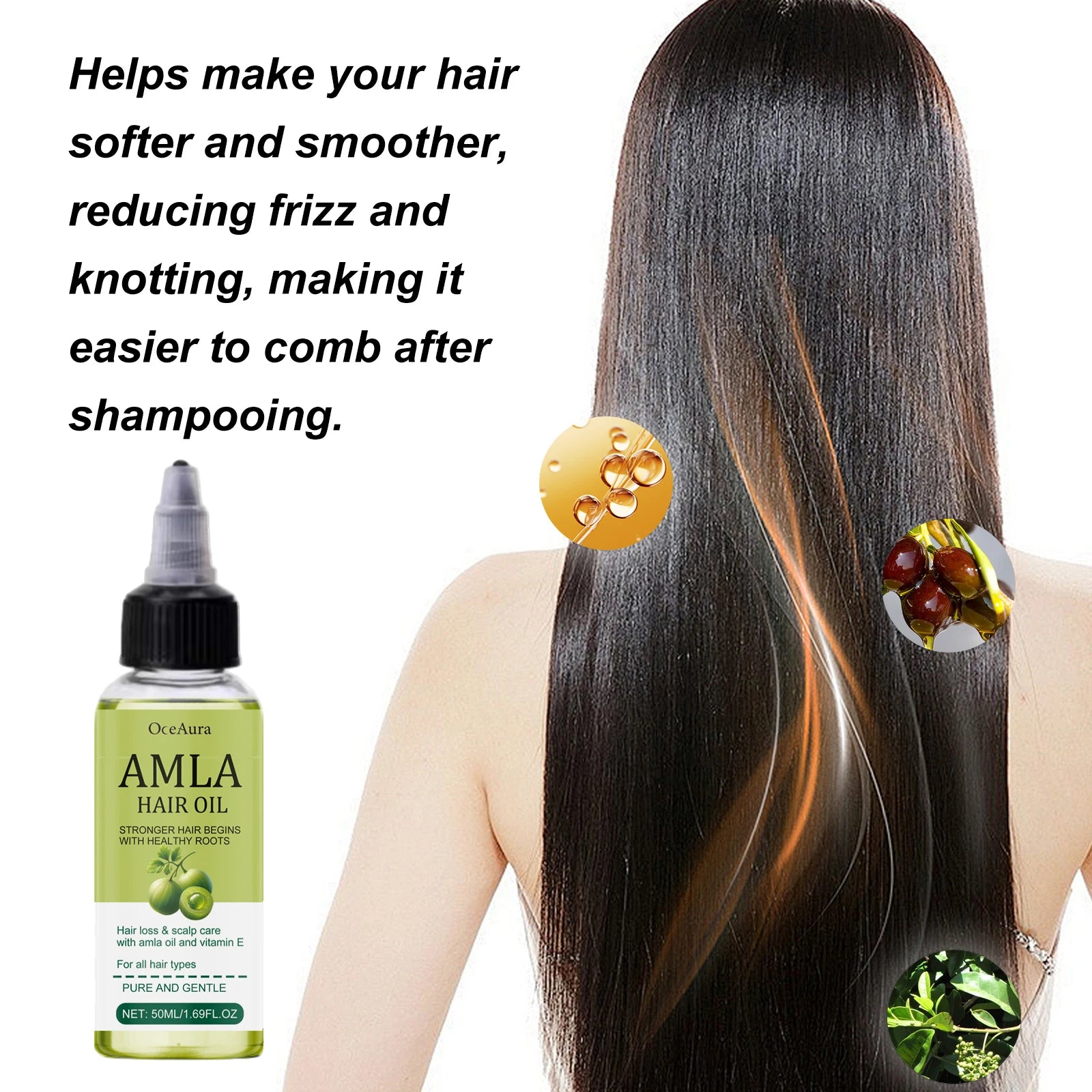 Oceaura Hair Care Oil Reduce Frizz and Tangles Nourishing Scalp Repair Damaged Hair Remove Split Ends Smoothing Natural Hair Oil Oasis Select