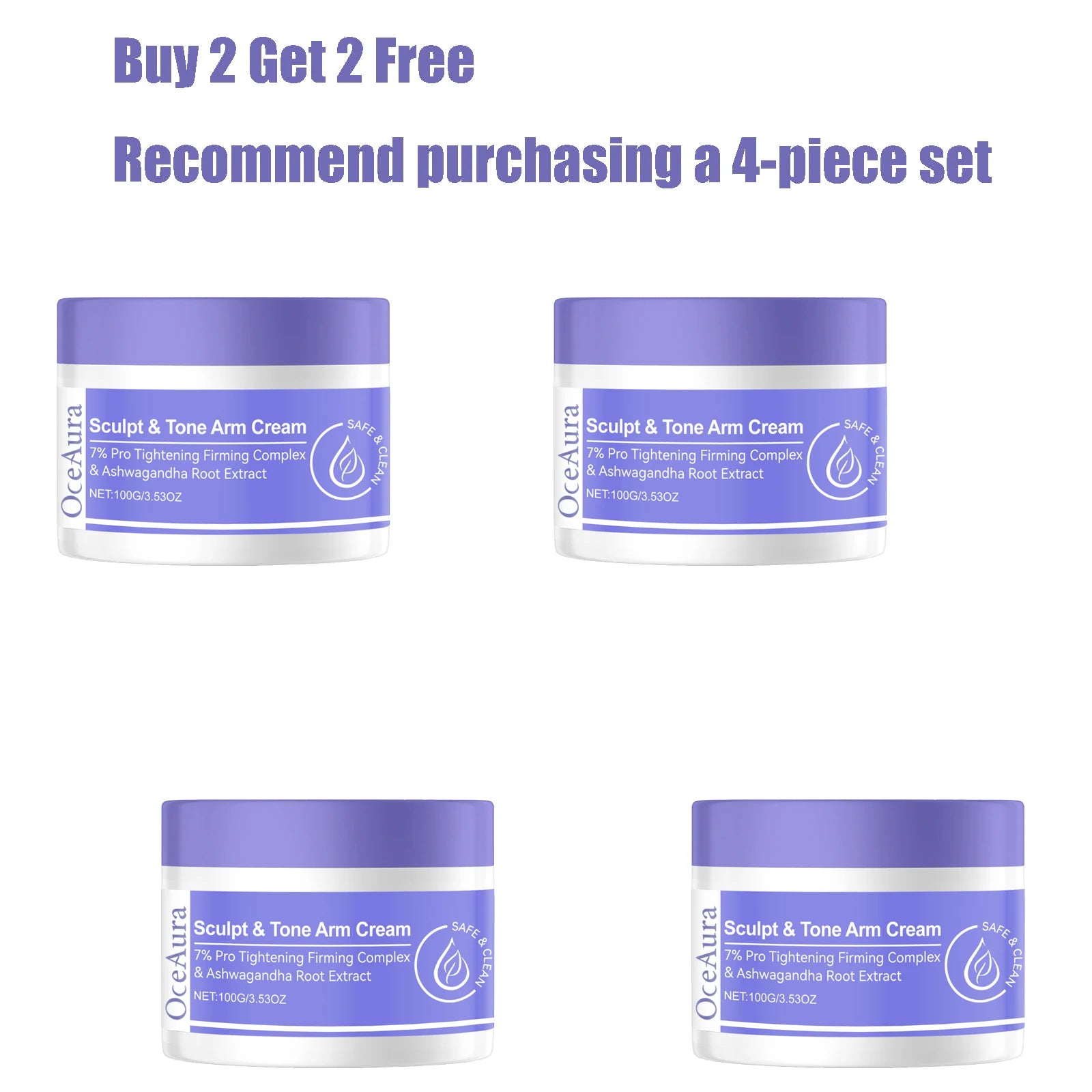 100G Arm Firming Cream Gentle Moisturizing Nourishing Enhance Skin Elasticity Smoothing Non-greasy Massage Arm Shaping Lotion Oasis Select 4 pcs United States