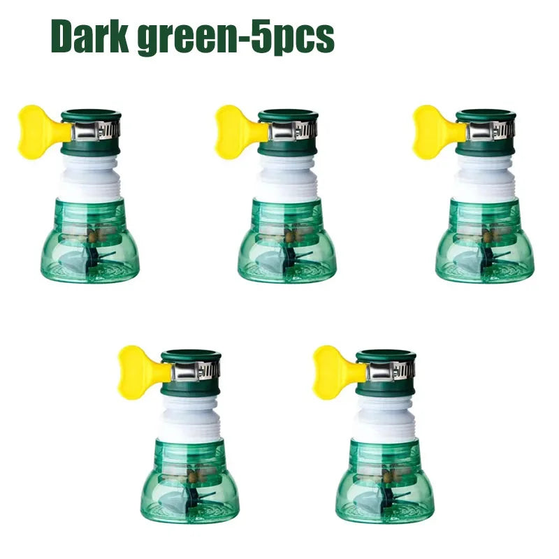 Faucet Splash Proof Device Kitchen Extender Universal Joint Nozzle Extended Booster Universal Faucet Filter Oasis Select dark green-5pcs