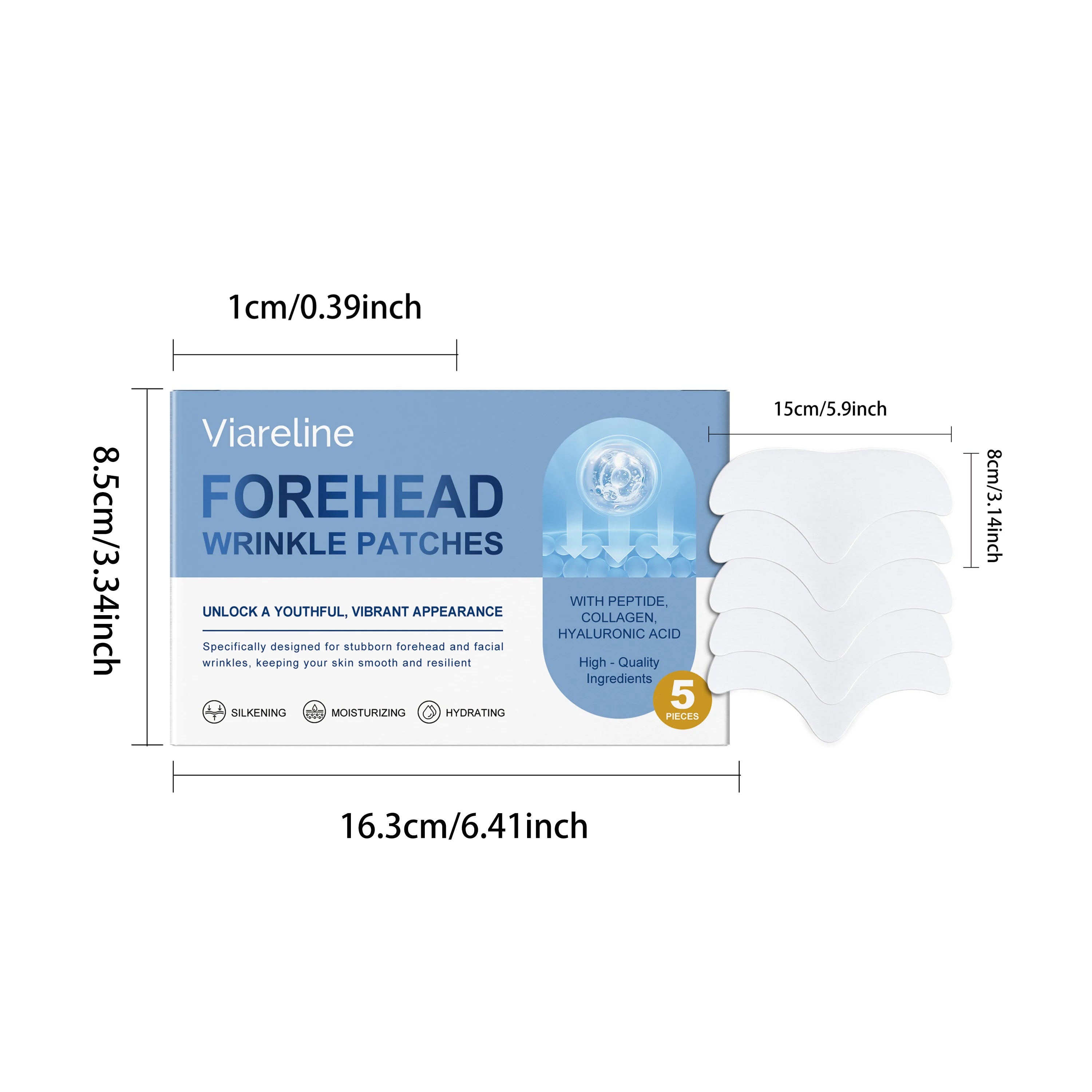 5 PCS Forehead Patches Deep Moisturizing Firming Lifting Fade Fine Lines Remove Wrinkles Enhance Smoothness Forehead Care Mask Oasis Select