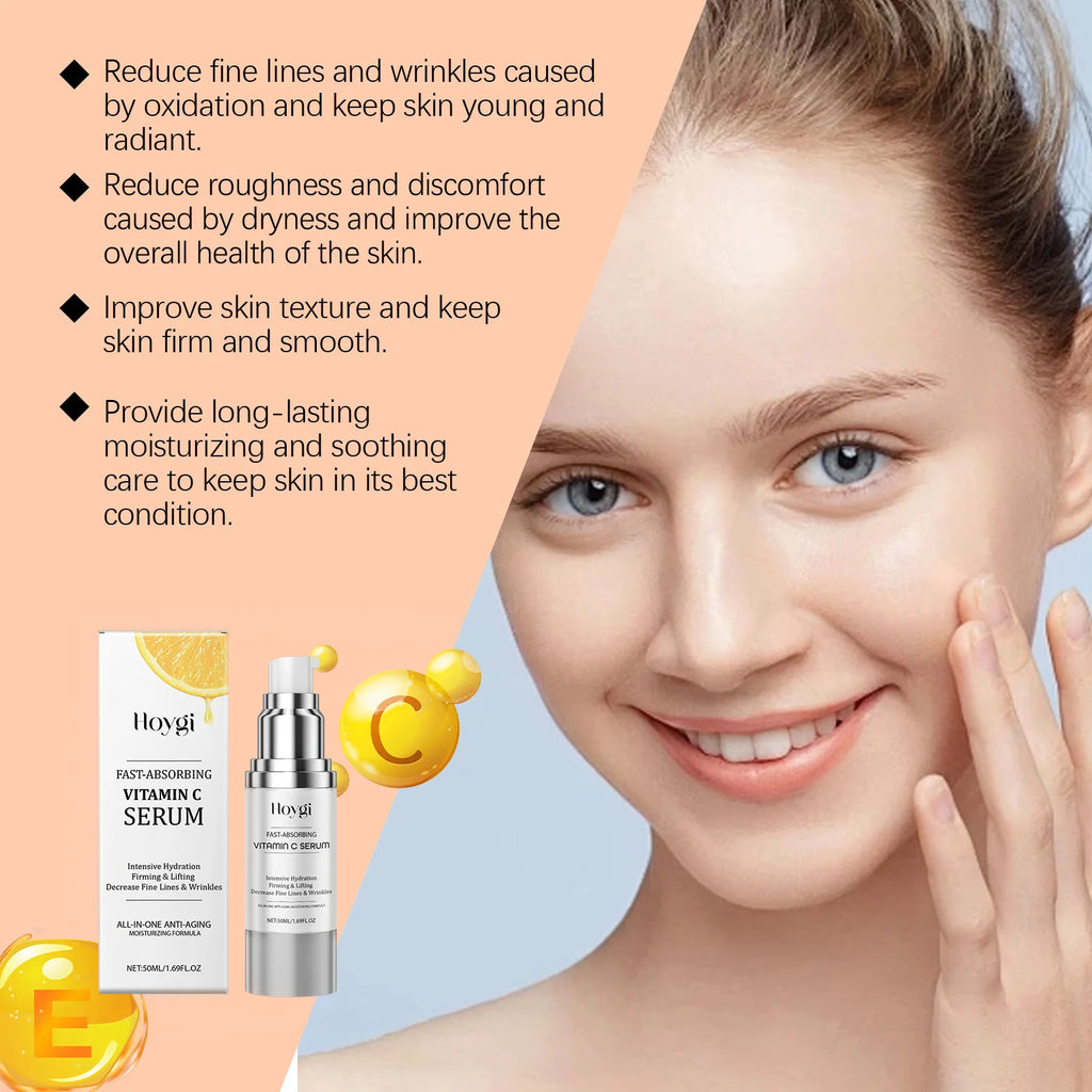 Hoygi Vitamin C Face Serum Moisturizing Reduce Fine Lines Shrink Pores Lifting Non-greasy Brightening Skin Tone Facial Serum Oasis Select