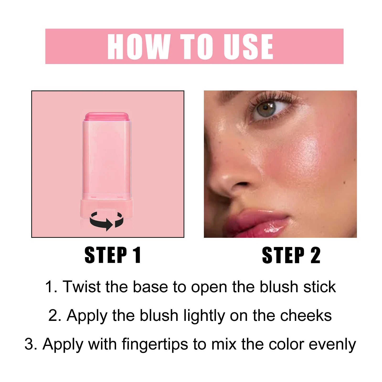 2 Colors Face Multi-functional Makeup Blusher Brightening Waterproof Lightweight Natural Nude Smudge-proof Makeup Blusher Oasis Select