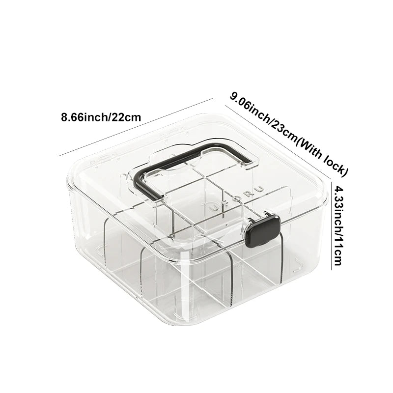 Card organizer, large-capacity multi-tier storage box with lid, stylish transparent design, perfect for storing all kinds of ite Oasis Select black