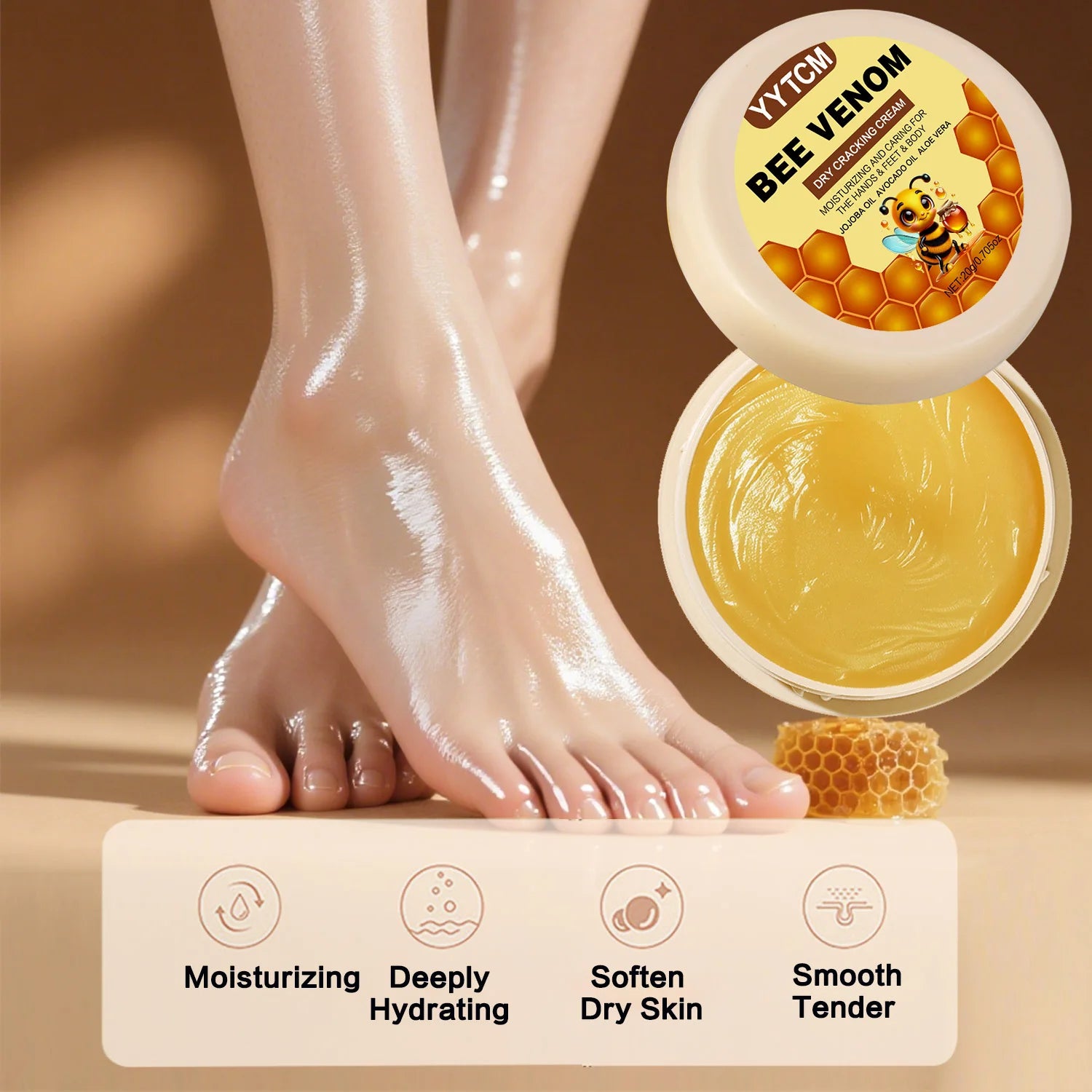 Bee Venom Foot Cream – Deep Hydrating Moisturizer 20g Foot Cream Oasis Select