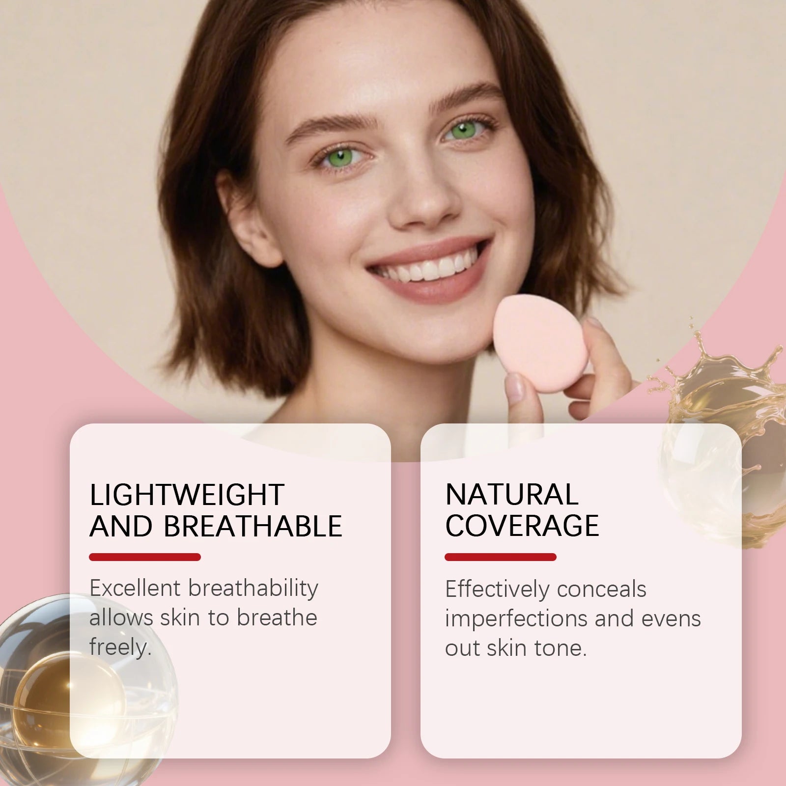 15g Moisturizing Face Foundation Cushion Smoothing High Concealer Oil Control Balance Skin Tone Sweatproof Face Foundation Oasis Select
