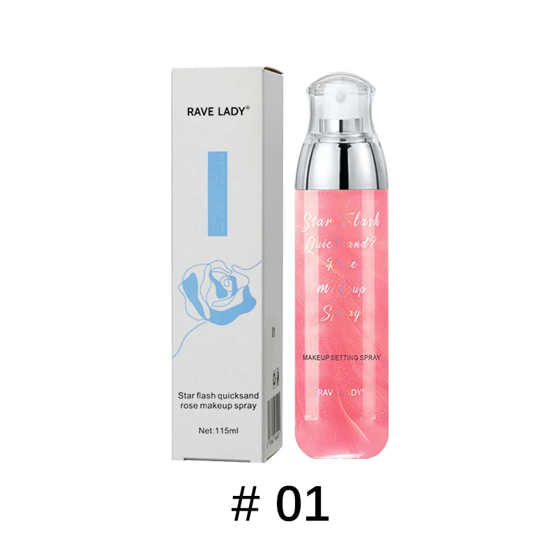 Rave Lady 115ml Face Moisturizing Spray Toner Star Flash Quicksand Rose Facial Moisturize Before Makeup Spray Body Skin Care Oasis Select 4521-01 115ml