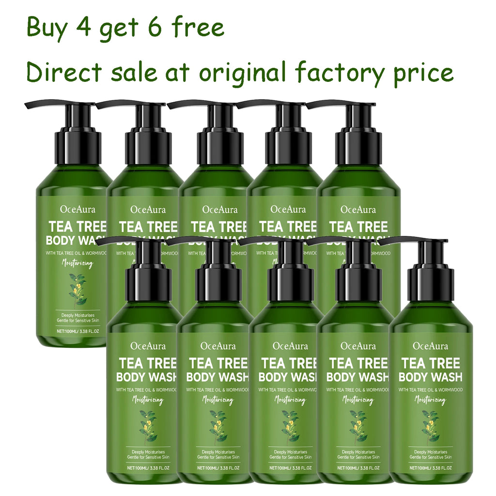 100ML Tea Tree Body Shower Gel Natural Nourishing Lasting Moisturizing Gentle Cleaning Pores Lasting Refreshing Body Wash Gel Oasis Select 10 pcs United States Moisturizing