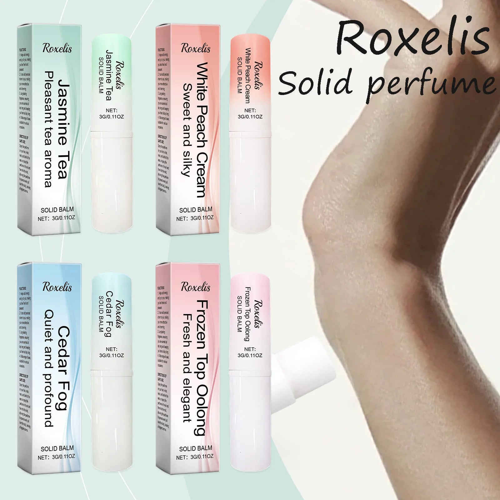 Roxelis Women Solid Perfume Long Lasting Light Fragrance Enhance Attraction Pheromone Anti Odor Sweet Aroma Pefume Balm Stick Oasis Select