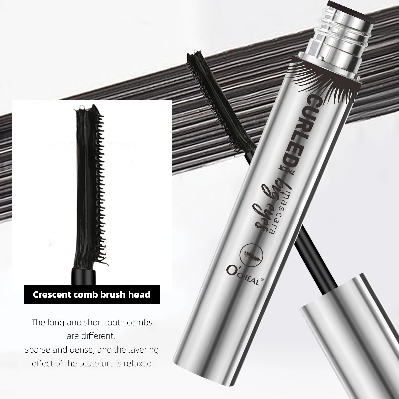Ocheal Extension Dense Volumizing Mascara Lengthens Eyelashes Long Lasting Waterproof Natural Quick Drying Lashes Female Makeup Oasis Select