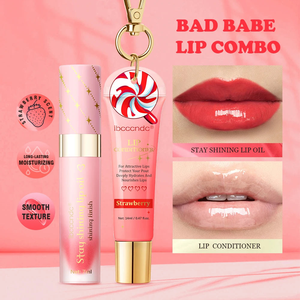 ibcccndc Tinted Lip Oil & Conditioner Duo | Glossy Plumper Set Tinted Lip Oil Set Oasis Select