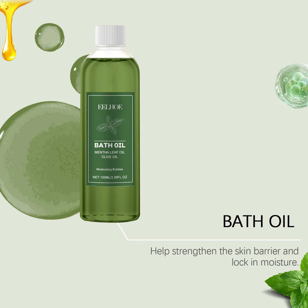 100ML Mint Body Bathing Oil Gentle Cleaning Pores Lasting Fresh Fragrance Moisturizing Reduce Dryness Softening Body Cleaner Oil Oasis Select