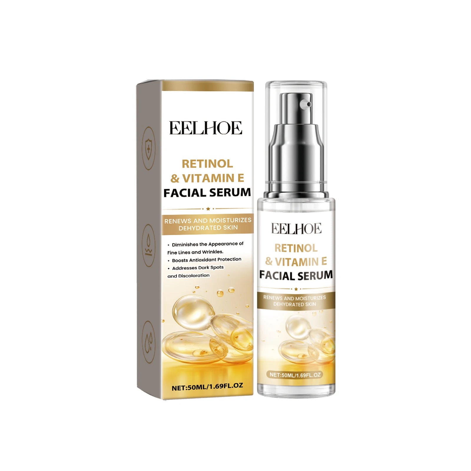 50ML Retinol Night Face Serum Moisturizing Improve Skin Elasticity Enhance Smoothness Glowing Anti-oxidant Beauty Skin Facial Serum Oasis Select 50ml United States