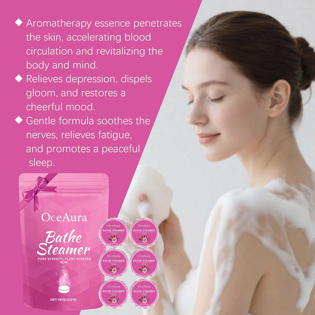 180G Rose Body Bathing Steamer Tablets Gentle Cleaning Body Lasting Fragrance Relaxing Mood Improve Comfortable Body Bath Tablet Oasis Select