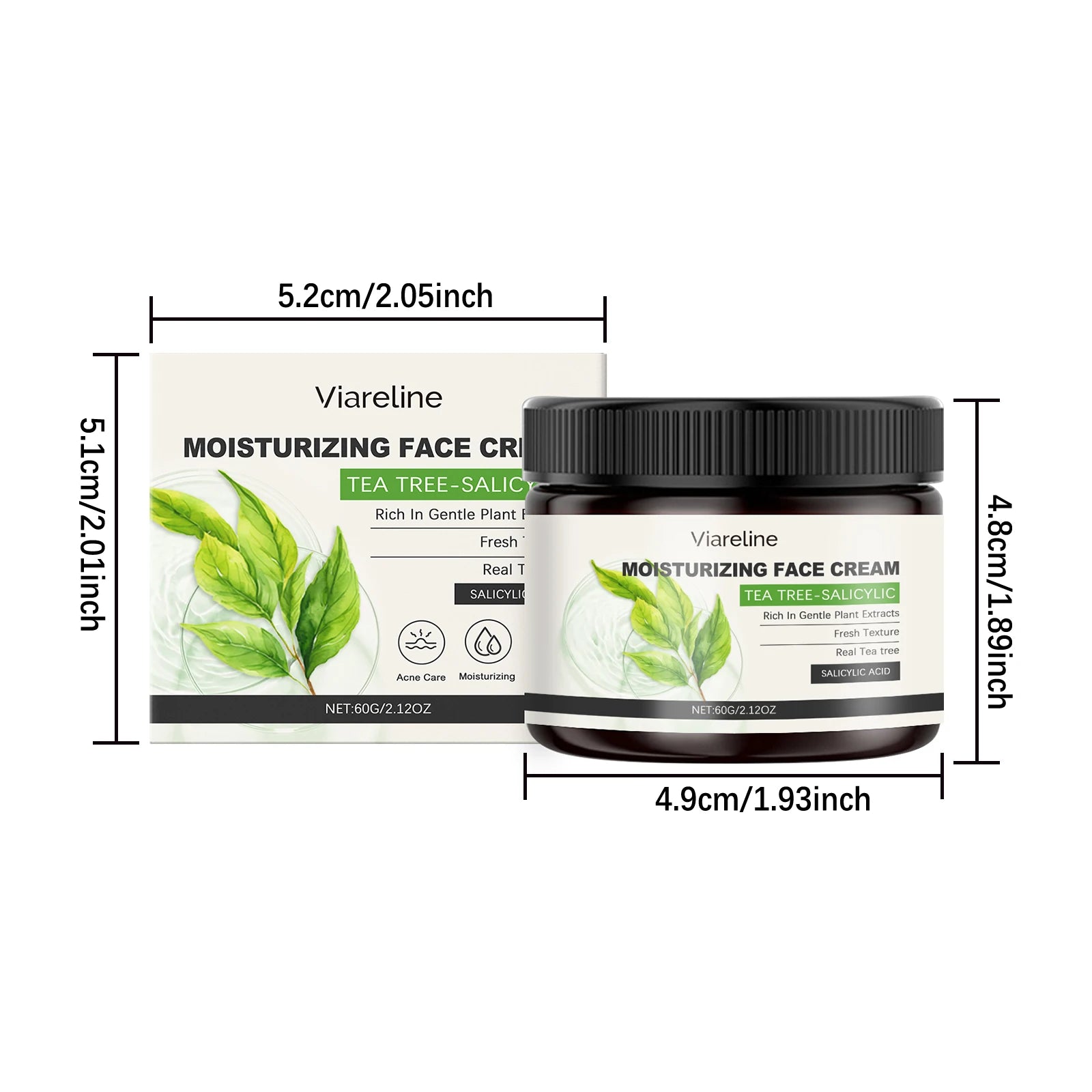 60G Salicylic Acid Facial Cream Gentle Moisturizing Refines Pores Brightening Improve Roughness Smoothing Non-greasy Face Lotion Oasis Select
